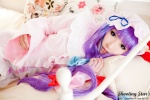 bed cosplay dress hat patchouli_knowledge purple_hair robe saku sweet_garden touhou rating:Safe score:0 user:nil!