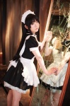 akiyama_mio apron cosplay dress garter hairband k-on! maid maid_uniform meirin_touka mirror rating:Safe score:0 user:nil!