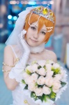 ame cosplay dress elbow_gloves gloves hoshizora_rin love_live!_school_idol_project orange_hair tiara veil rating:Safe score:0 user:nil!