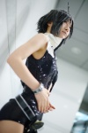 ahoge a-mi bodysuit cosplay idolmaster kikuchi_makoto silver_hair tubetop wristband rating:Safe score:2 user:pixymisa