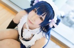 apron blue_hair bow choker cosplay detached_sleeves dress hairband love_live!_school_idol_project sonoda_umi yuushi rating:Safe score:0 user:pixymisa