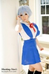 ayanami_rei blue_hair cosplay jumper kneesocks neon_genesis_evangelion sailor_uniform saku school_uniform white_end_type_zero rating:Safe score:0 user:nil!