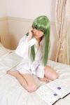 asakura_hina barefoot bed bottomless cc code_geass cosplay green_hair rating:Safe score:1 user:Log