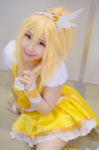 amatsuka_miyu blonde_hair blouse boots cosplay cure_peace hairband kise_yayoi pleated_skirt ponytail pretty_cure shorts skirt smile_precure! rating:Safe score:0 user:nil!