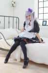 apron asakura_irori cosplay dress hairband maid maid_uniform original silver_hair thighhighs zettai_ryouiki rating:Safe score:3 user:DarkSSA