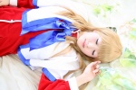 blonde_hair cosplay hairbow kanon_(series) kurata_sayuri school_uniform tsugihagi_mishin rating:Safe score:0 user:nil!