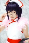 ahoge apron cosplay crossplay glasses hairband otoko_no_ko_wa_meido_fuku_ga_osuki!? purple_hair qipao tomo_(otosuki) waitress waitress_uniform yuuri_(shio274) rating:Safe score:1 user:nil!
