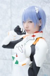 ayanami_rei blue_hair bodysuit cosplay hair_pods nakko neon_genesis_evangelion plugsuit rating:Safe score:0 user:nil!