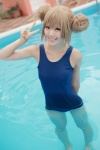 aisaka_taiga blonde_hair cosplay hair_buns kurasaka_kururu pool school_swimsuit swimsuit toradora! wet rating:Safe score:1 user:nil!