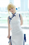 ahoge blonde_hair cosplay fate/series fate/stay_night maropapi pantyhose qipao saber rating:Safe score:1 user:nil!