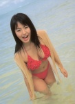 bikini blouse cleavage himitsu isoyama_sayaka ocean open_clothes swimsuit wet rating:Safe score:0 user:nil!