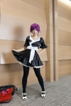 bakemonogatari black_legwear cosplay dress pantyhose purple_hair reco senjougahara_hitagi slip rating:Safe score:2 user:pixymisa