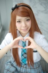 <3 blouse cosplay hairband hazuki_riko idolmaster minase_iori pleated_skirt school_uniform skirt tie rating:Safe score:1 user:nil!