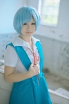 akira_(ii) ayanami_rei blue_hair cosplay jumper neon_genesis_evangelion sailor_uniform school_uniform rating:Safe score:0 user:nil!