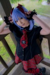 blouse blue_hair bonnet bow cosplay croptop lenfried miniskirt remilia_scarlet skirt thighhighs touhou wings rating:Safe score:0 user:nil!