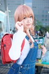 ameri backpack cosplay denim dress glasses kodomo_no_jikan looking_over_glasses red_hair twin_braids usa_mimi rating:Safe score:1 user:Log