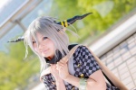 acchan amnesia_later blouse blue_eyes bracelet cosplay horns orion_(amnesia_later) scarf silver_hair rating:Safe score:0 user:pixymisa
