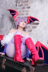 bodysuit boots cosplay detached_sleeves head_wings lilith_aensland pantyhose purple_hair tamashi_no_mayoigo vampire_(game) wings yuuki_sayo rating:Safe score:1 user:nil!