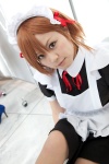 apron cosplay hairband hairbows maid maid_uniform misaka_mikoto misaki ribbon_tie to_aru_kagaku_no_railgun rating:Safe score:1 user:pixymisa