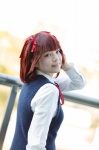 amami_haruka blouse cosplay hair_ribbons hana_(iii) idolmaster ribbon_tie sweater rating:Safe score:0 user:pixymisa