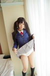 blazer blouse cosplay kneesocks k-on! nakano_azusa panties pleated_skirt rinrin_sutairu school_uniform skirt skirt_lift tsukihana_rin twintails rating:Safe score:0 user:nil!