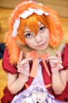 animal_ears bow cosplay dog_ears dress forest hoodie kaieda_kae mayuzumi_kaoru orange_hair stuffed_animal teddy_bear rating:Safe score:0 user:pixymisa