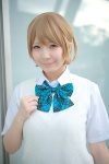 blonde_hair blouse bowtie cosplay koizumi_hanayo love_live!_school_idol_project sweater takanashi_maui rating:Safe score:0 user:pixymisa
