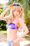 bikini cosplay macross macross_frontier multi-colored_hair pool sachi_budou sheryl_nome sunglasses swimsuit rating:Safe score:1 user:nil!