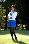 cosplay maaya pantyhose pleated_skirt sailor_uniform saki_(manga) school_uniform skirt takei_hisa rating:Safe score:2 user:xkaras