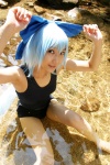 blue_hair cirno cosplay hairbow lenfried one-piece_swimsuit school_swimsuit swimsuit touhou wet wings rating:Safe score:0 user:nil!