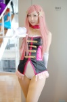 bodysuit choker corset cosplay elbow_gloves gloves hirano_kurita isora_hibari mawaru_penguindrum pantyhose pink_hair rating:Safe score:3 user:nil!