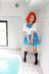 blouse cosplay higurashi_ran kneesocks love_live!_school_idol_project m_vol.1 nishikino_maki pleated_skirt pool red_hair school_uniform skirt rating:Safe score:1 user:nil!