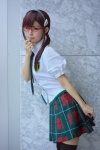 blouse cosplay glasses hairband maitako makinami_mari_illustrious neon_genesis_evangelion pleated_skirt rebuild_of_evangelion school_uniform skirt thighhighs tie twintails zettai_ryouiki rating:Safe score:4 user:pixymisa