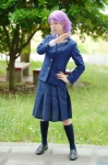 blazer blouse cosplay kajiki_yumi kneesocks pleated_skirt purple_hair saki_(manga) sayu school_uniform skirt tie rating:Safe score:0 user:nil!