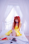 bed choker cosplay dress hair_pods mashiro_yuki neon_genesis_evangelion pantyhose red_hair sheer_legwear soryu_asuka_langley twintails rating:Safe score:0 user:nil!