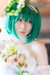 ahoge cosplay green_hair macross macross_frontier necklace ranka_lee rinrinko wedding_dress rating:Safe score:0 user:pixymisa