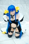blue_hair bodysuit boots choker cleavage cosplay dizzy guilty_gear pantyhose sheer_legwear tail thighhighs twintails wings yukimi rating:Safe score:0 user:nil!
