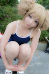 aisaka_taiga blonde_hair cosplay hair_buns koyomi pantyhose school_swimsuit swimsuit toradora! rating:Safe score:2 user:pixymisa