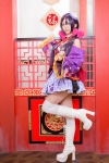 akilive!! boots cosplay itsuki_akira kimono love_live!_school_idol_project pleated_skirt purple_hair skirt thighhighs toujou_nozomi twintails white_legwear zettai_ryouiki rating:Safe score:1 user:nil!