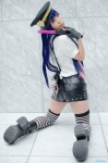 ass blouse boots cosplay fingerless_gloves gloves handcuffs multi-colored_hair panty_&_stocking_with_garterbelt police_hat shorts stocking_(psg) striped suspenders thighhighs yosugara_touru rating:Safe score:2 user:nil!