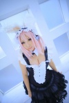 animal_ears bunny_ears cleavage cosplay dress headphones nitro_super_sonic pink_hair saku super_soniko rating:Safe score:1 user:nil!