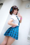 amami_haruka blouse cosplay hair_ribbons idolmaster konoha pleated_skirt school_uniform skirt tie rating:Safe score:1 user:pixymisa