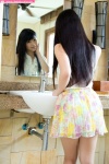 bathroom blouse miniskirt mirror nagai_rina skirt rating:Safe score:2 user:nil!