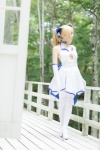 ahoge blonde_hair choker cosplay dress elbow_gloves fate/series fate/stay_night forest_(photoset) gloves hairbow saber thighhighs usakichi white_legwear rating:Safe score:4 user:nil!