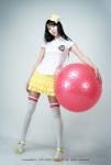 blouse exercise_ball miniskirt ruffles seo_you-jin skirt thighhighs top_hat zettai_ryouiki rating:Safe score:1 user:nil!