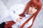 blouse cosplay lab_coat makise_kurisu red_hair rinami shorts steins;gate tie rating:Safe score:1 user:nil!