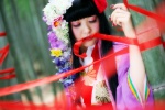 cosplay hairbow kaguya-hime kimono mouth_hold taketori_monogatari tsugihagi_mishin rating:Safe score:0 user:nil!
