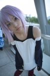 cosplay kaieda_kae purple_hair rosario+vampire shirayuki_mizore striped tank_top thighhighs rating:Safe score:0 user:nil!