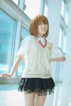 beniko blouse cosplay misaka_mikoto pleated_skirt school_uniform skirt sweater_vest to_aru_majutsu_no_index rating:Safe score:0 user:nil!