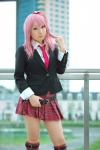 blazer blouse cosplay hazuki_minami hinamori_amu leggings pink_hair pleated_skirt school_uniform shugo_chara! side_ponytail skirt tie rating:Safe score:2 user:nil!